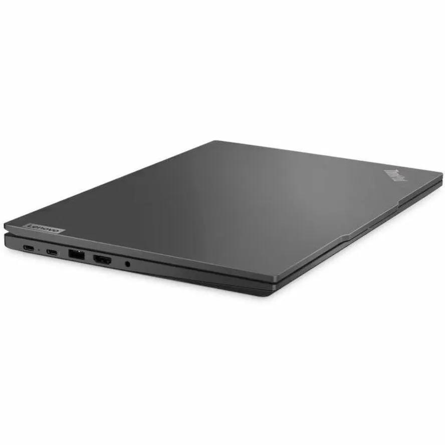 Lenovo ThinkPad E14 Gen 6 notebook, black, closed lid with left-side ports