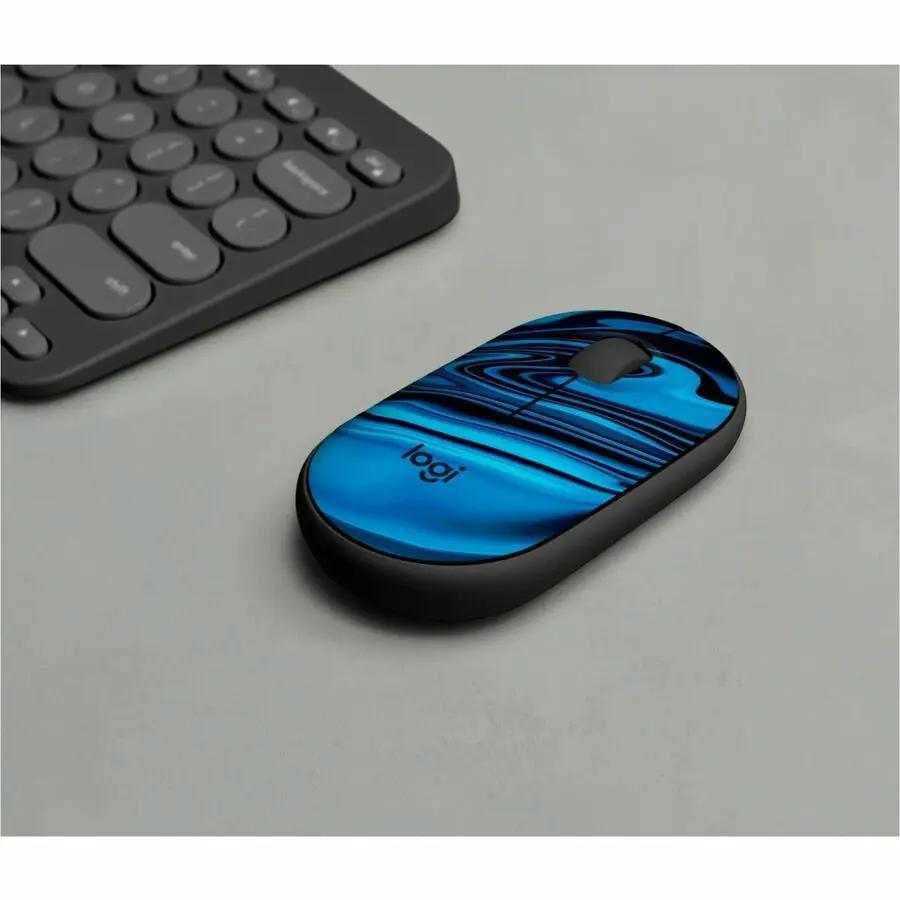Logitech M340 Wireless Mouse with Limited Edition Prints, USB Receiver and Silent Clicks, Portable Wireless Mouse for Laptop, PC, Windows, Chrome, Surface, Blue Galaxy