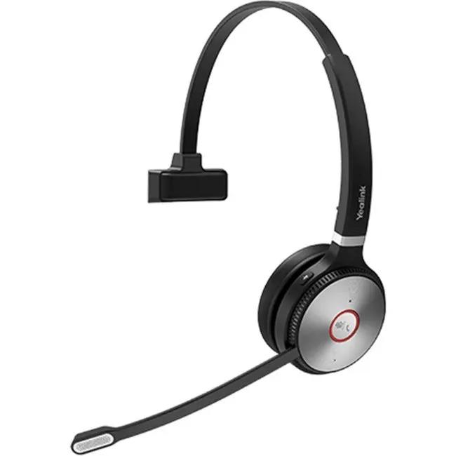 Yealink WH62 Mono Teams V3 headset, black with silver earcup and boom mic.