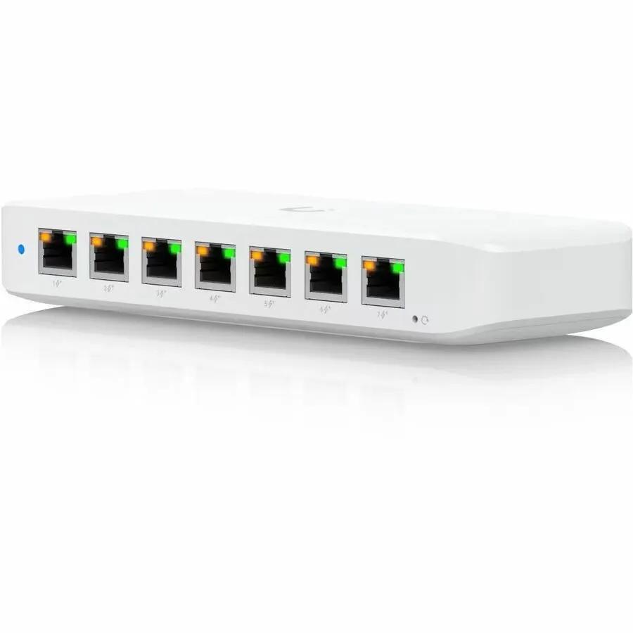 Ubiquiti UniFi USW 60W 8-Port Gigabit PoE Switch, white with LED status indicators