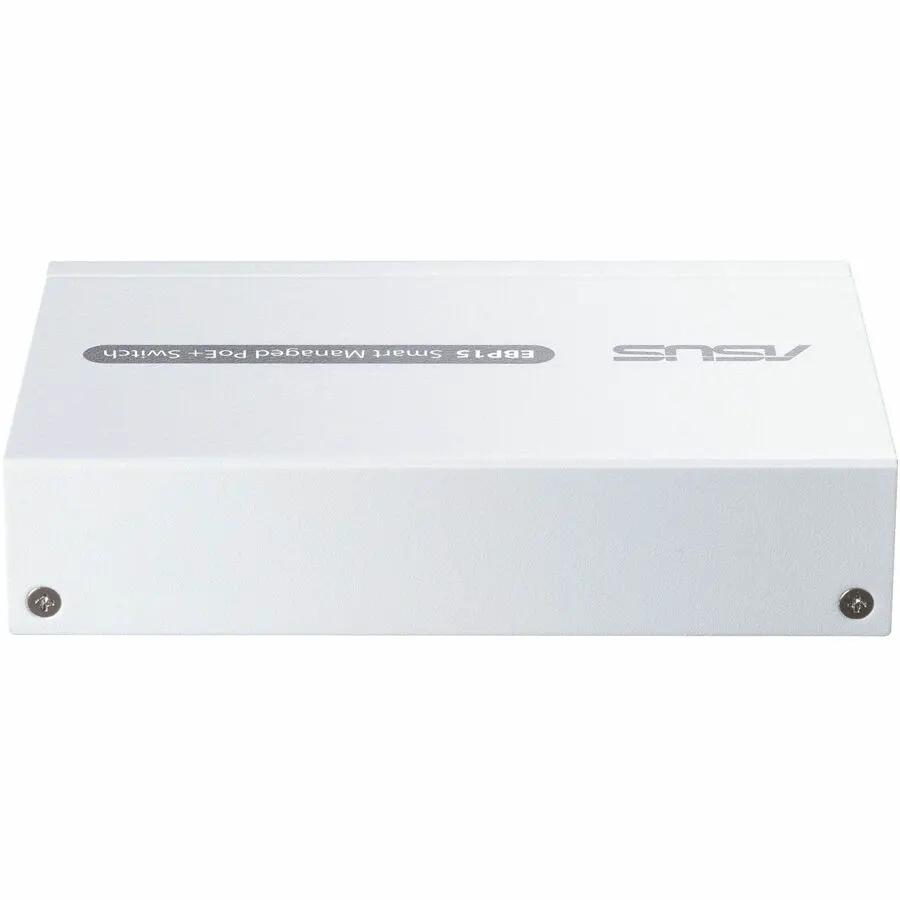 ASUS EBP15 5-Port Gigabit PoE+ managed switch, white metal chassis