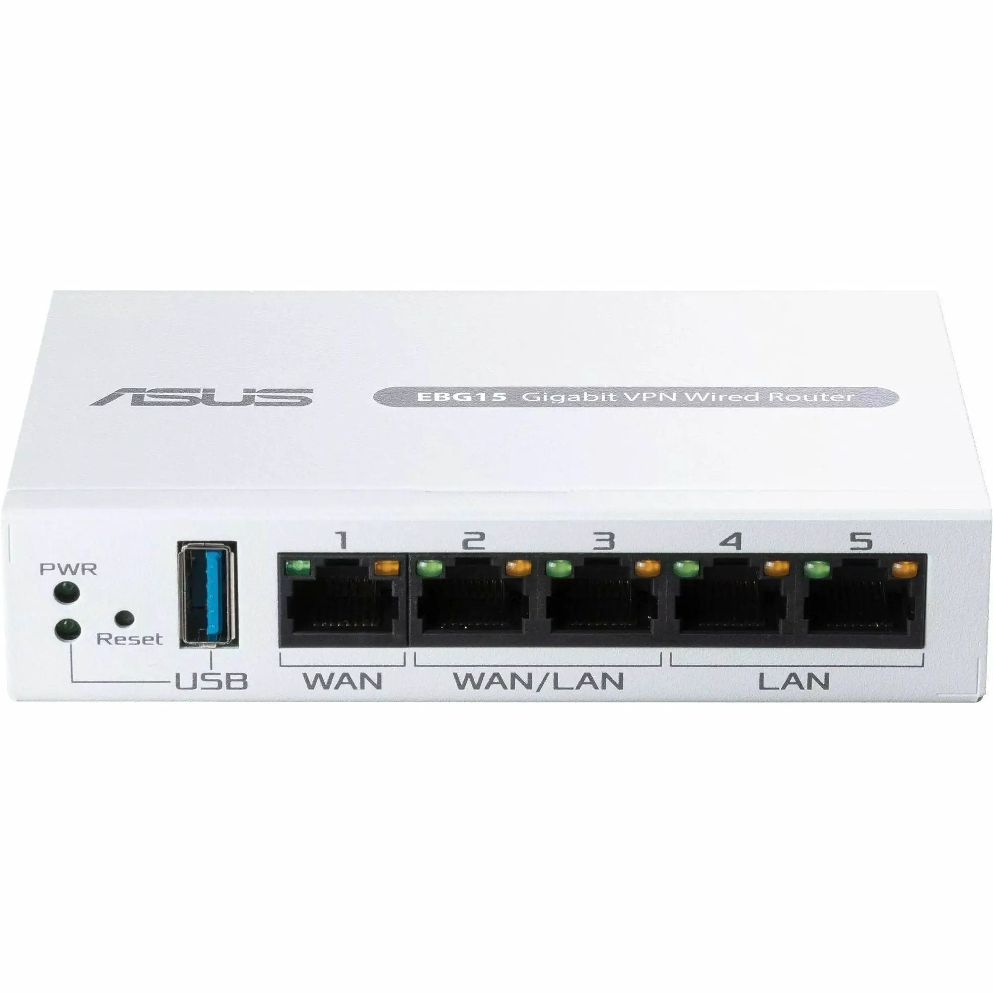ASUS ExpertWiFi EBG15 Gigabit VPN Wired Router, white with WAN/LAN ports