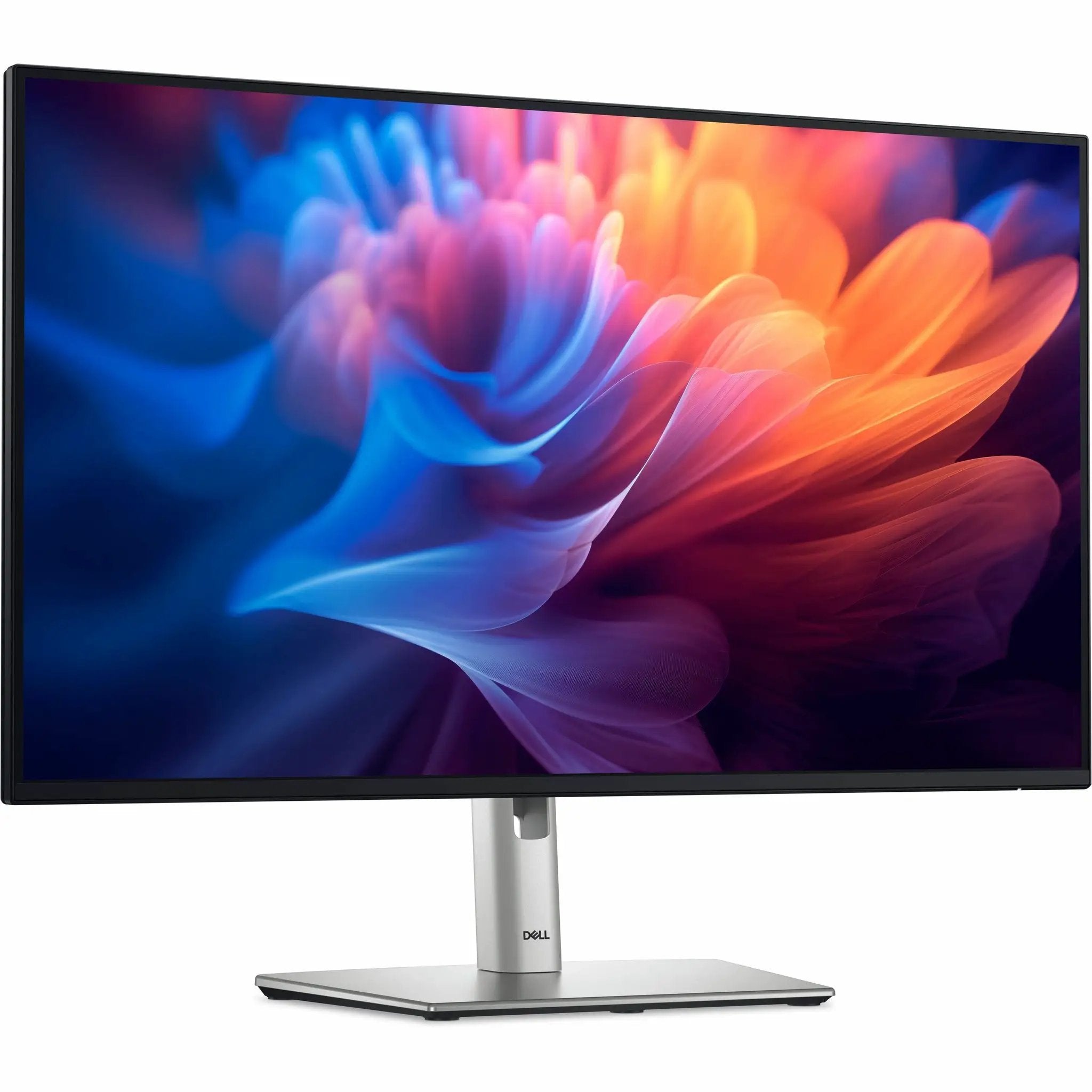 Dell P2725HE 27-inch 1080p FHD monitor with 100Hz refresh rate, black bezel on a silver stand