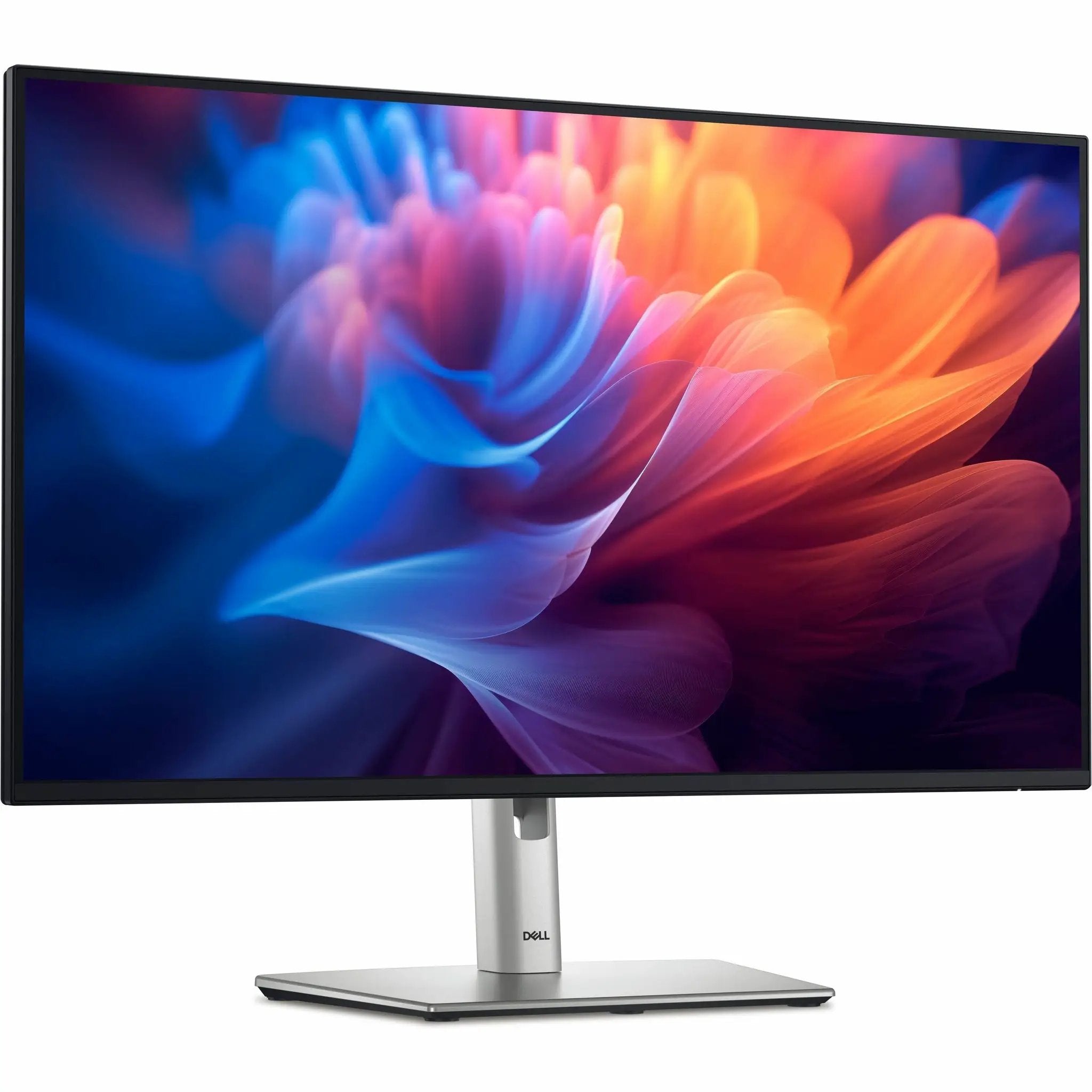 Dell P2725H 27-inch FHD monitor with black bezel and silver stand