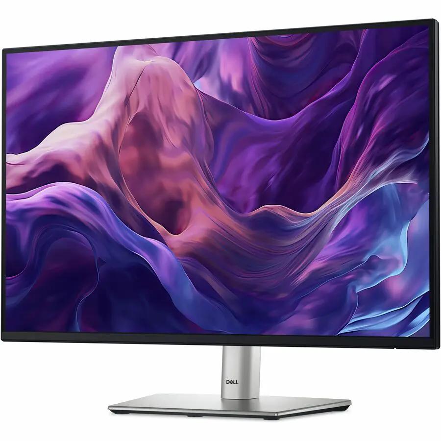 Dell P2425E 24-inch WUXGA LED monitor with black bezel on a silver stand