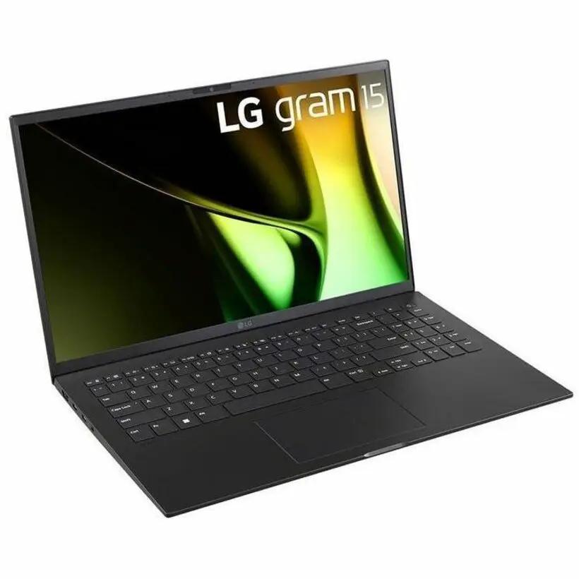 LG Gram 15 ultralight laptop in Obsidian Black with 15.6-inch Full HD display, 32GB RAM, 512GB NVMe SSD