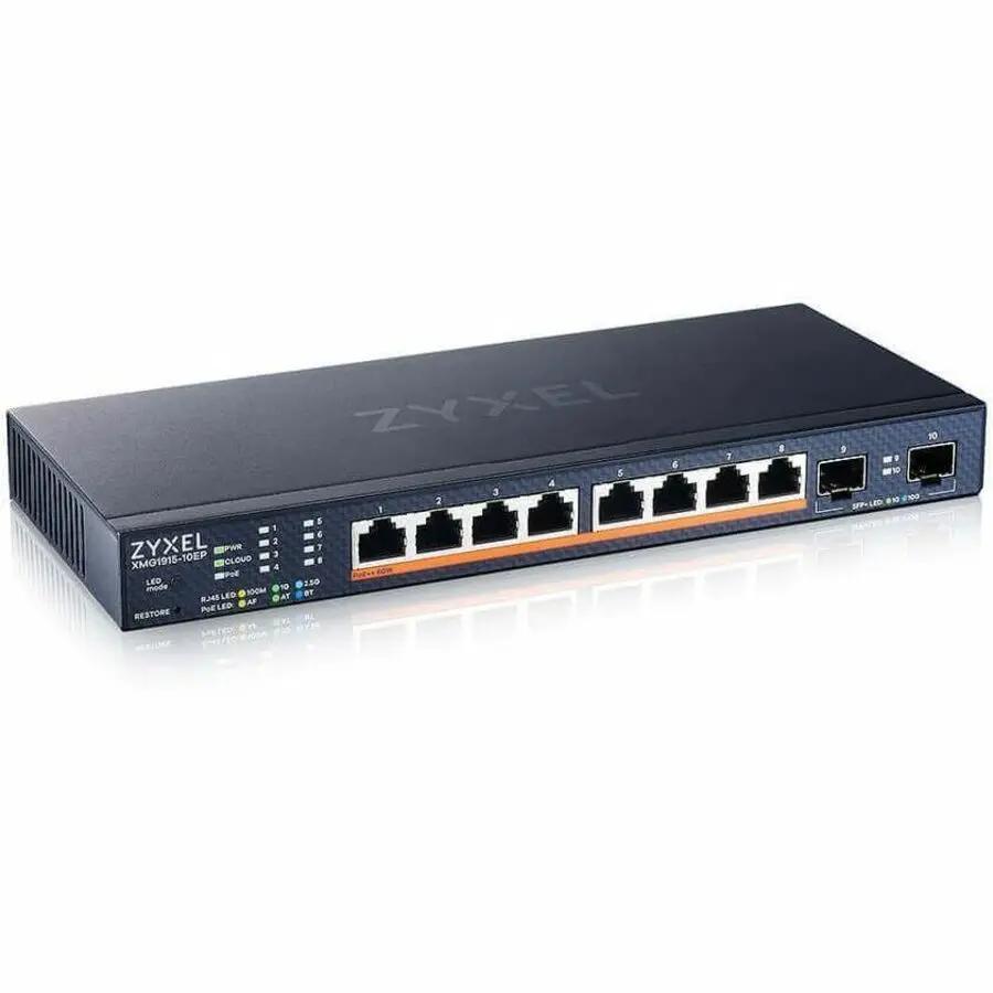 ZYXEL XMG1915 8-Port PoE+ Ethernet switch, blue metal chassis