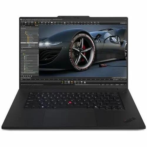 Lenovo ThinkPad P1 Gen 7 Workstation laptop, black, 16-inch display, open.