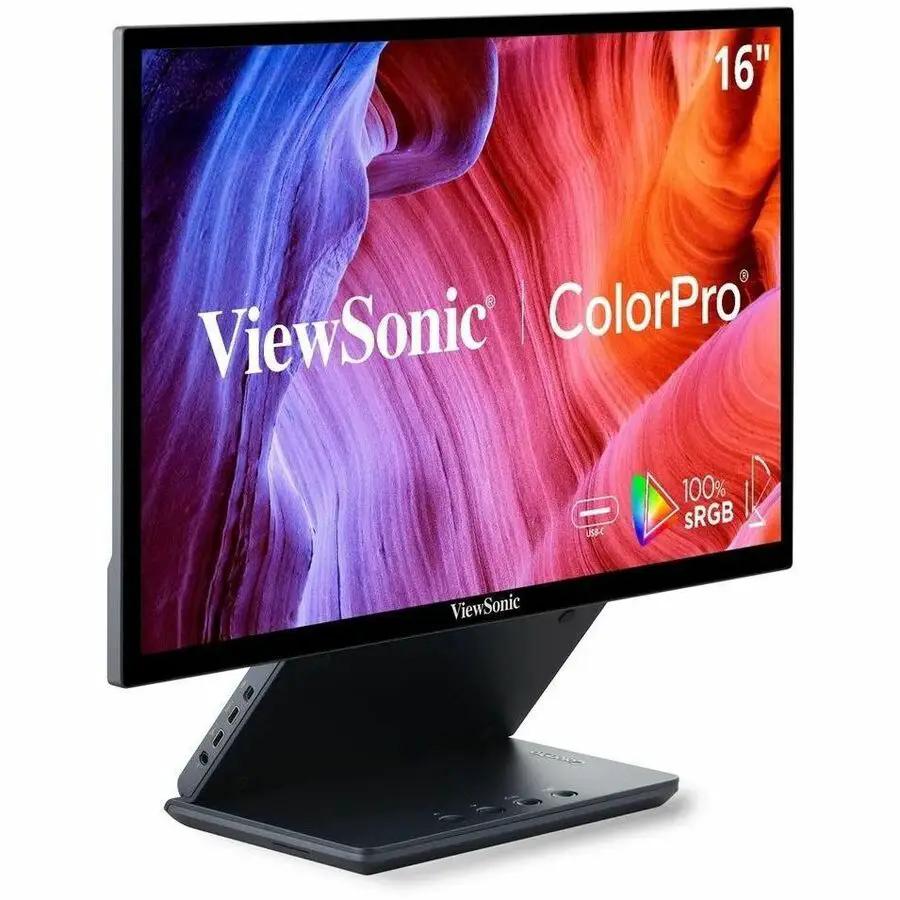ViewSonic ColorPro VP1656 15.6-inch IPS monitor on a black stand.