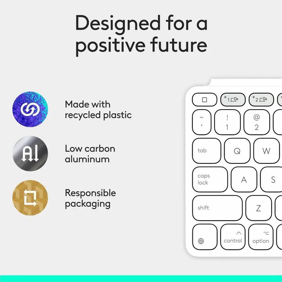 Logitech Keys-To-Go 2 Portable Wireless iPad Keyboard With Built-in Cover, Slim and Compact Wireless Keyboard for iPad, iPhone, Mac, and Apple TV, Easily Switch Between Devices (Pale Grey)