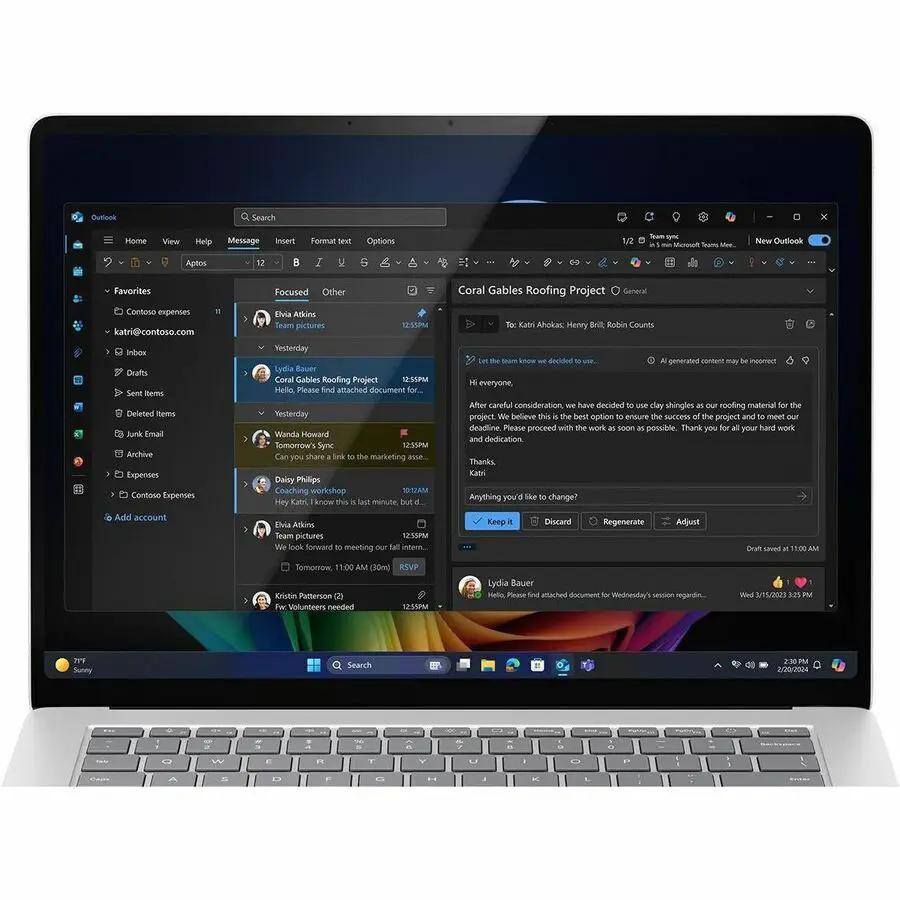 Microsoft Surface Laptop 7 15-inch touchscreen laptop, aluminum silver body, 16 GB RAM, 1 TB SSD
