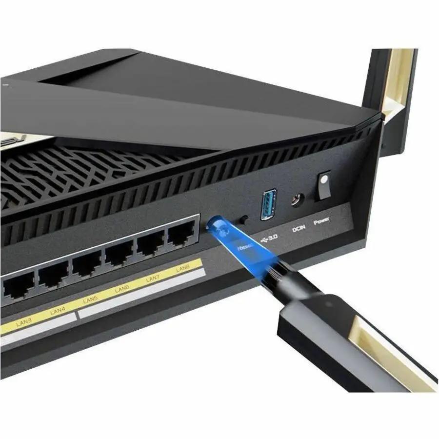 ASUS RT-BE88U 10GbE SFP+ router; black wireless router with eight LAN ports and USB 3.0.