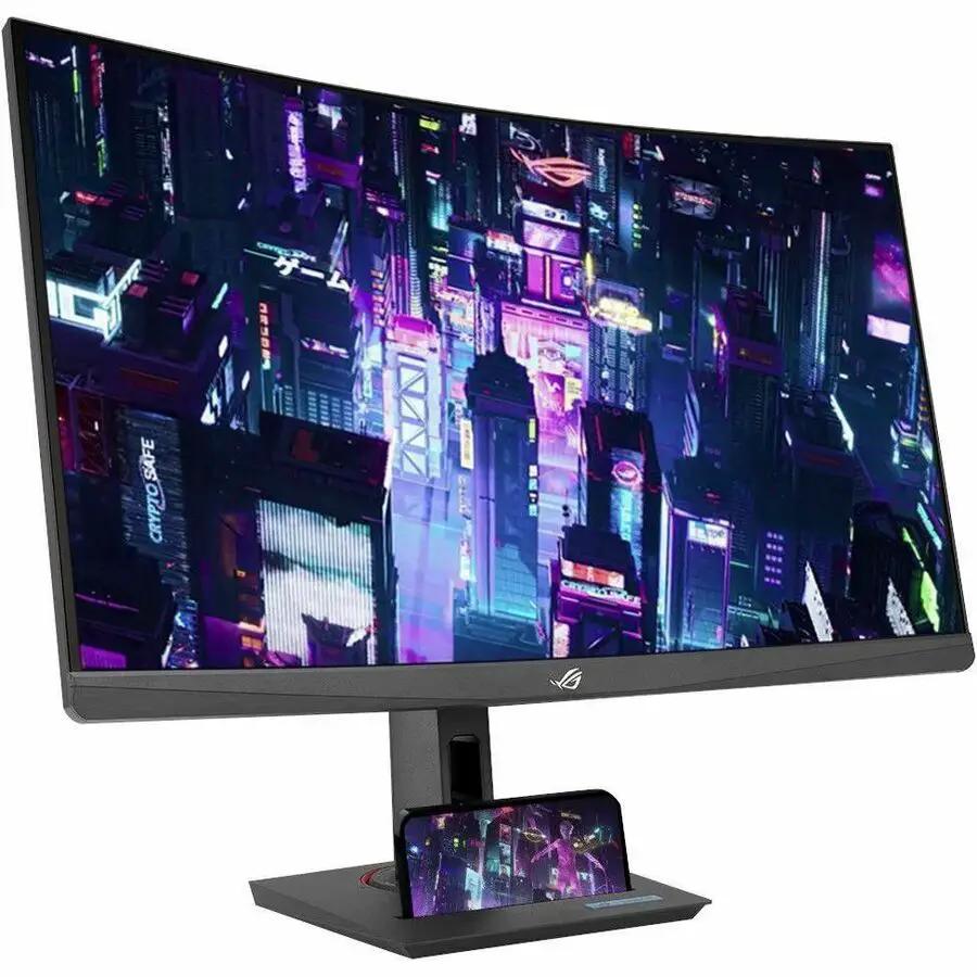 ASUS ROG Strix XG32WCS 32-inch curved WQHD gaming monitor with phone dock