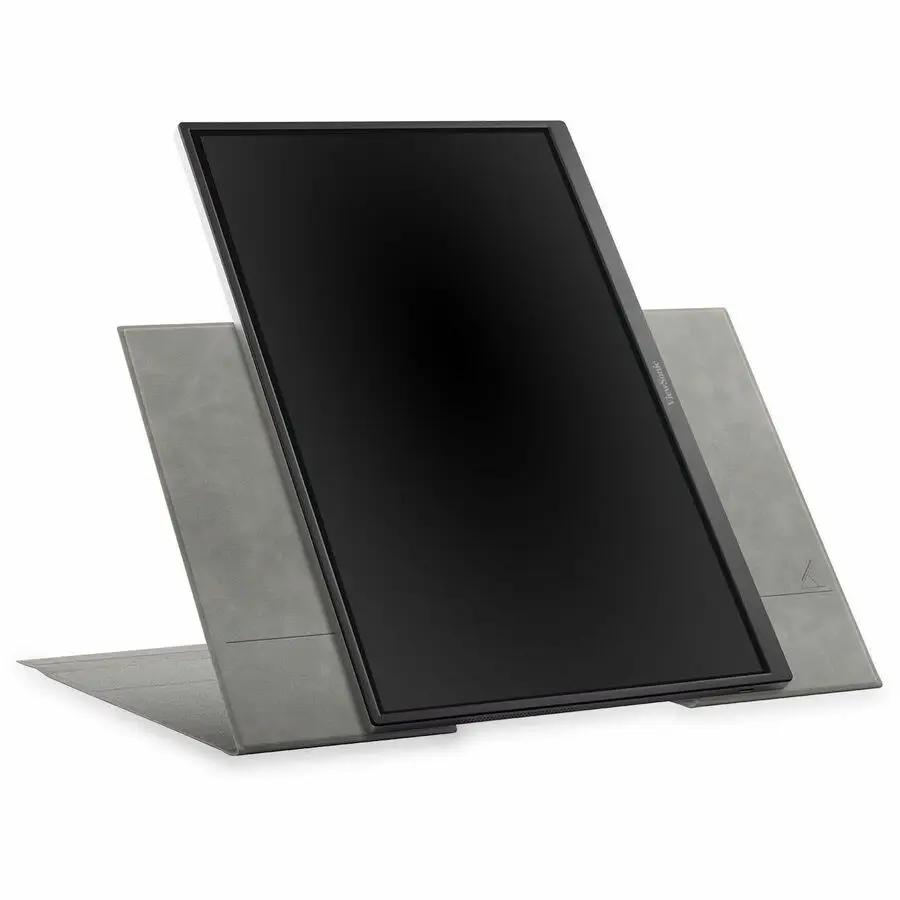 ViewSonic VG1656N 16-inch IPS monitor on gray fold-out stand with cover