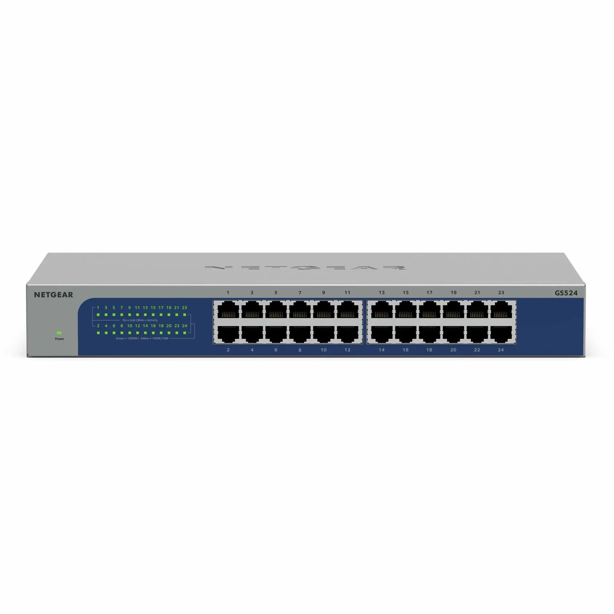 NETGEAR GS524 24-port gigabit unmanaged Ethernet switch with 24 RJ-45 ports