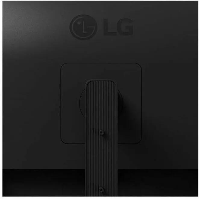 LG 27BA560 27-inch FHD IPS monitor, back view with matte black finish and LG logo visible