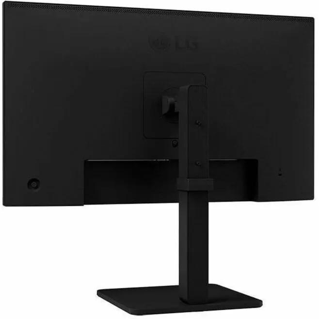 LG 27BA560 27-inch FHD IPS monitor on a matte black stand (back view)