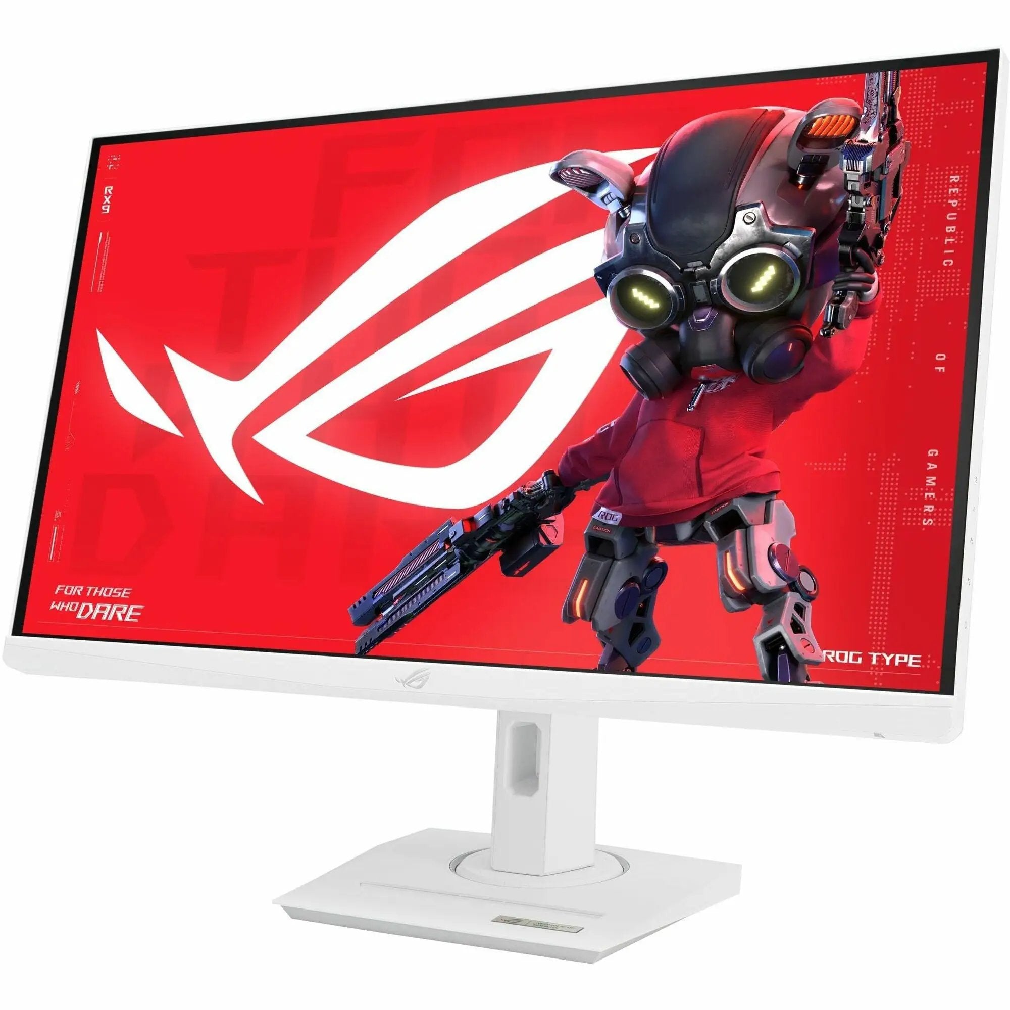 ASUS ROG Strix XG27ACGW 27-inch WQHD gaming monitor on white stand