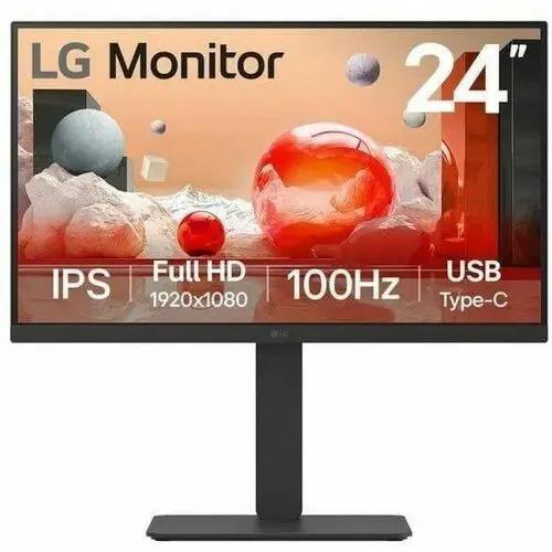 LG 24BA650 24-inch IPS monitor on stand, matte black