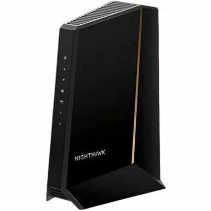 NETGEAR Nighthawk CM3000 2.5G unmanaged gateway modem, black vertical unit.