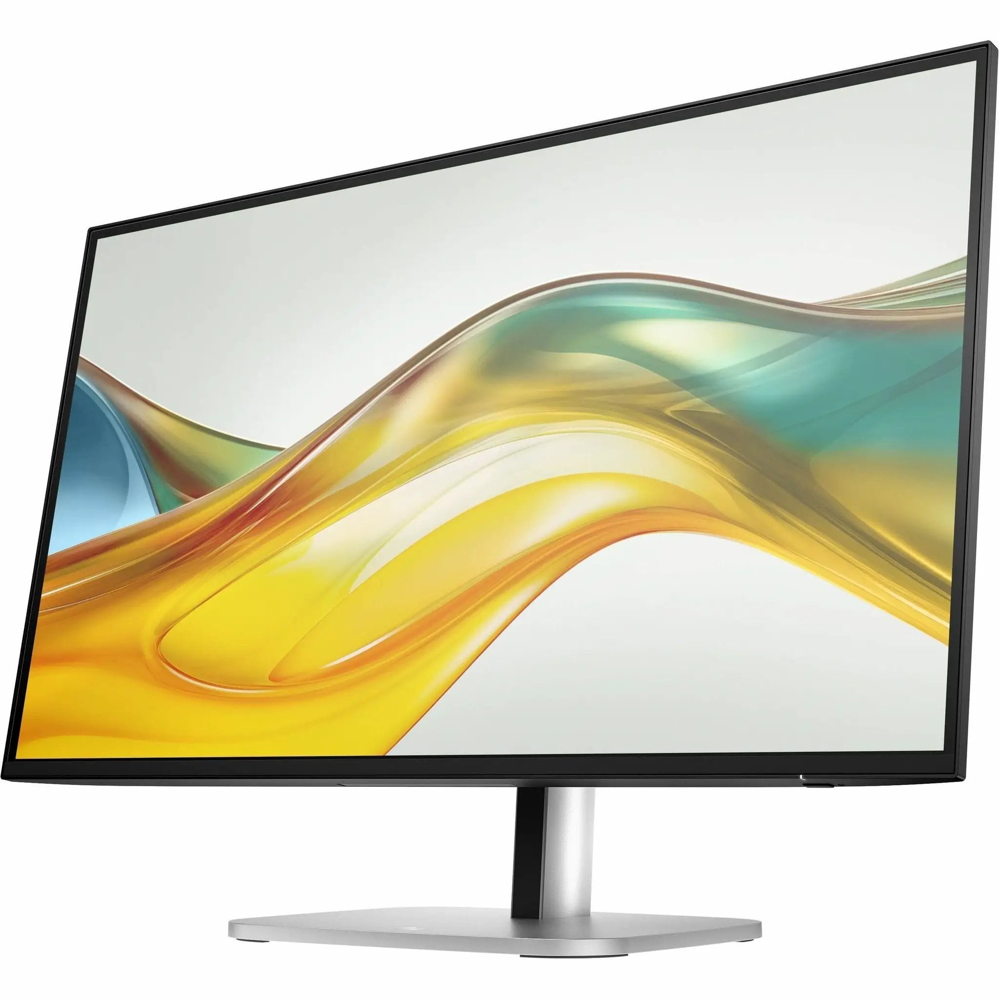 HP Series 5 Pro 527pq 27-inch WQHD IPS monitor on a silver stand, black bezel.