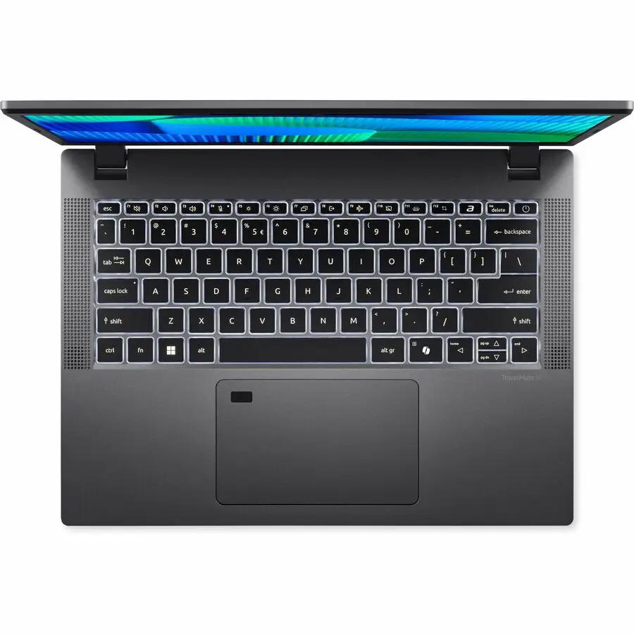 Acer TravelMate P2 14 laptop, gray metal chassis with 14-inch display, Intel Core i5, 16 GB RAM, 512 GB SSD.
