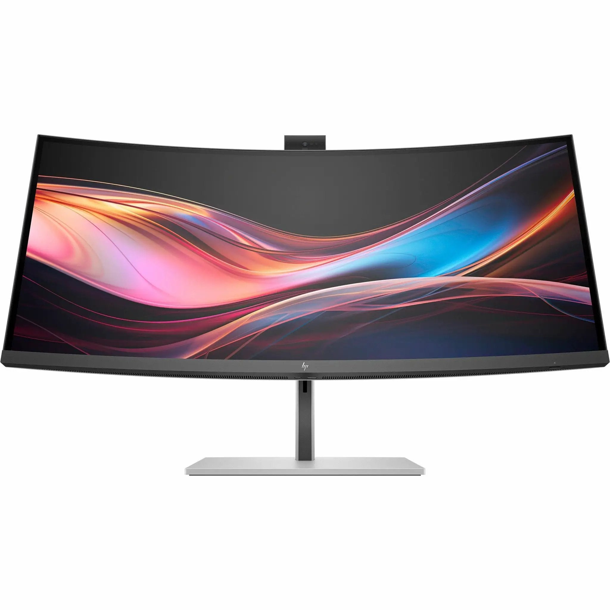 HP EliteDisplay 734pm 34-inch UW-QHD curved monitor with built-in webcam on stand