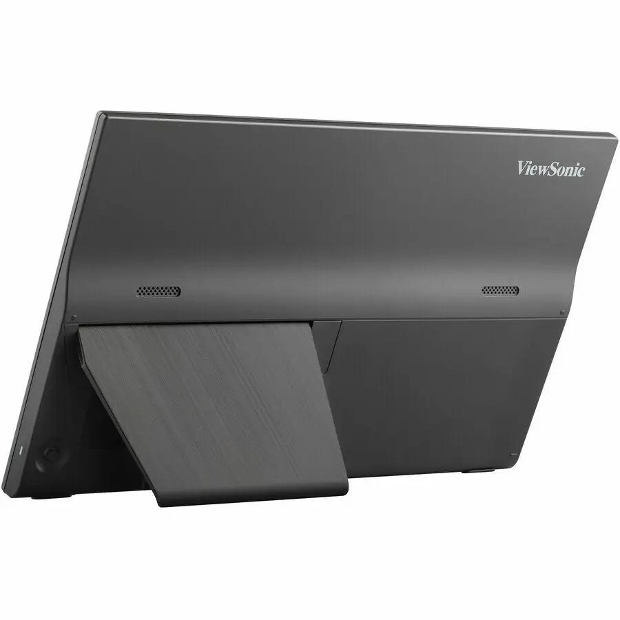 ViewSonic VX1654 16-inch monitor rear view with built-in stand in dark gray housing