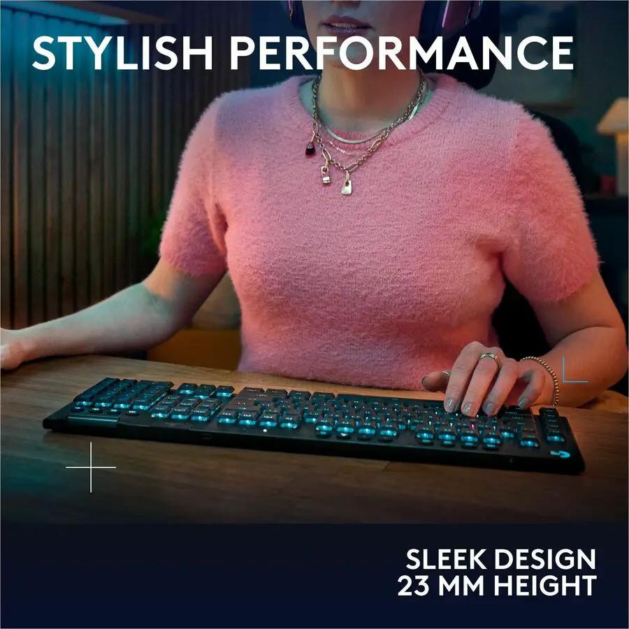 Logitech G915 X LIGHTSPEED Low-Profile Wireless Gaming Keyboard, Double-Shot PBT Keycaps, Fully Programmable Keys, RGB Backlighting, Sleek Aluminum Finishing, GL Brown Tactile Switches - PC/Mac