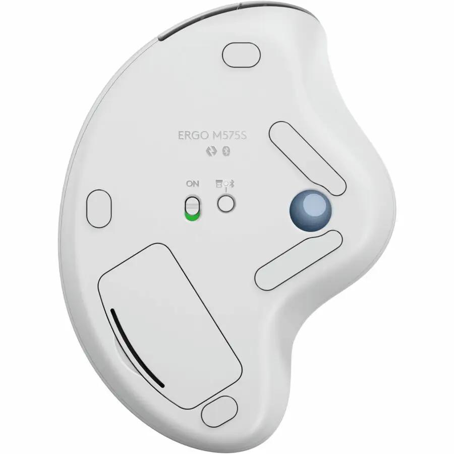 Logitech ERGO M575S Wireless Trackball Mouse, Wireless Ergonomic Mouse, Comfortable Thumb Control, Precise Tracking (Off-white+Blue Ball)