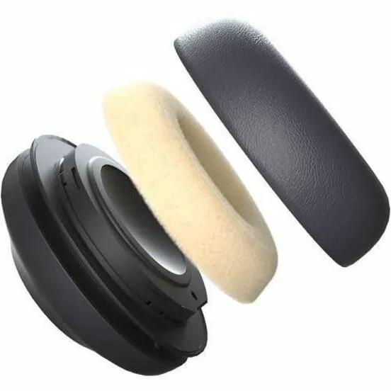 Yealink UH35 Mono UC USB-C A headset; two components: black ear pad and headband cushion