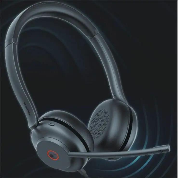 Yealink UH35 Dual UC USB-C A headset, black over-ear with boom mic