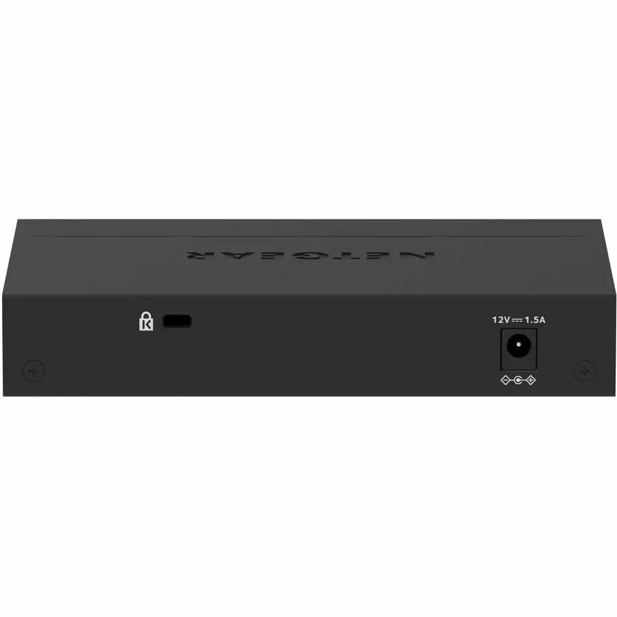 NETGEAR MS305E 5-Port 2.5G Managed Switch, black enclosure, front view