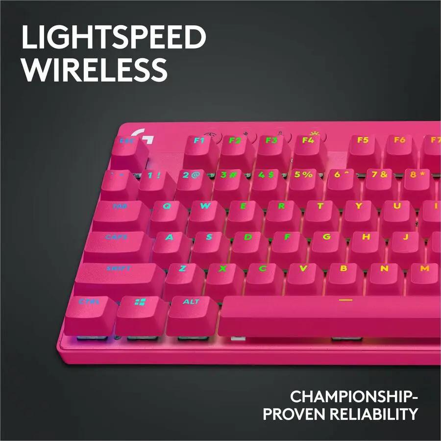 Logitech G PRO X TKL RAPID Tenkeyless Wired Gaming Keyboard With Magnetic Analog Switches, Rapid Trigger Mode, Adjustable Actuation, and Customizable RGB Lighting, Magenta