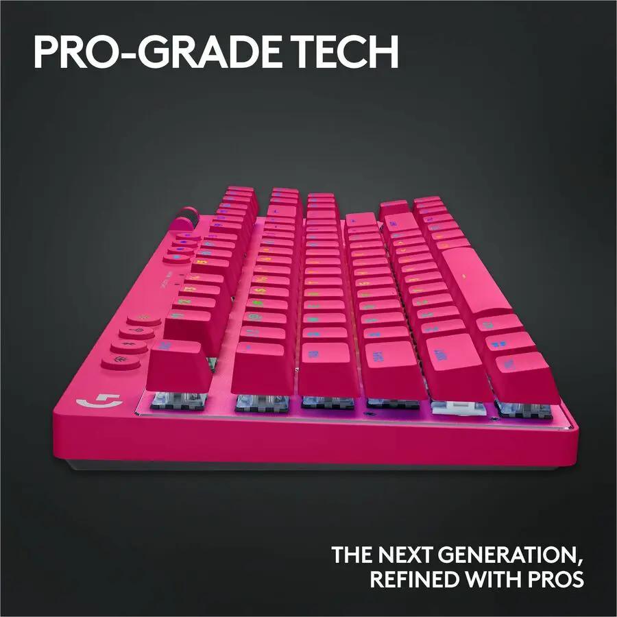 Logitech G PRO X TKL RAPID Tenkeyless Wired Gaming Keyboard With Magnetic Analog Switches, Rapid Trigger Mode, Adjustable Actuation, and Customizable RGB Lighting, Magenta
