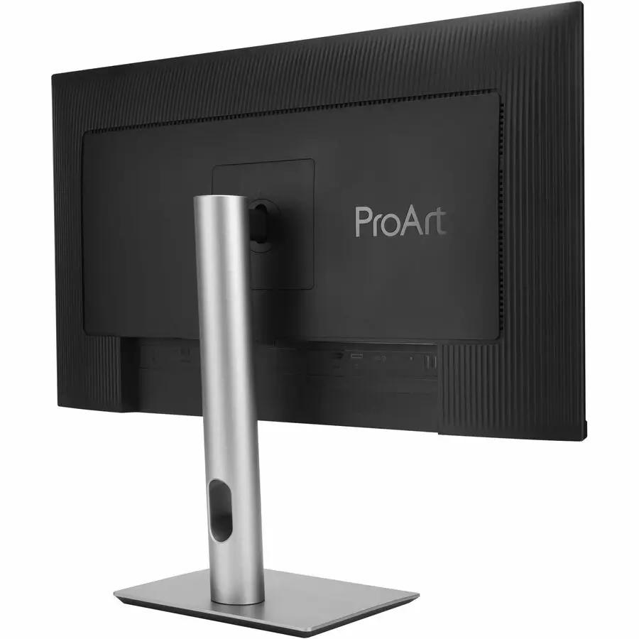 ASUS ProArt PA27JCV 27-inch 5K IPS monitor with silver stand, back view