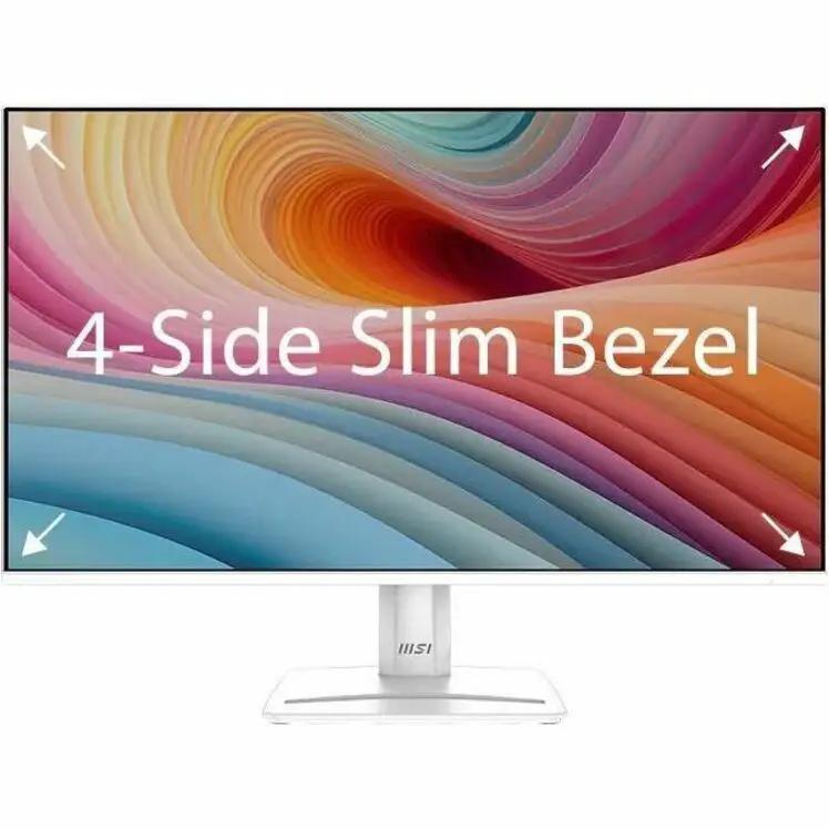 MSI Pro MP275W E2 27-inch 1080p FHD LCD monitor with white stand and slim bezel