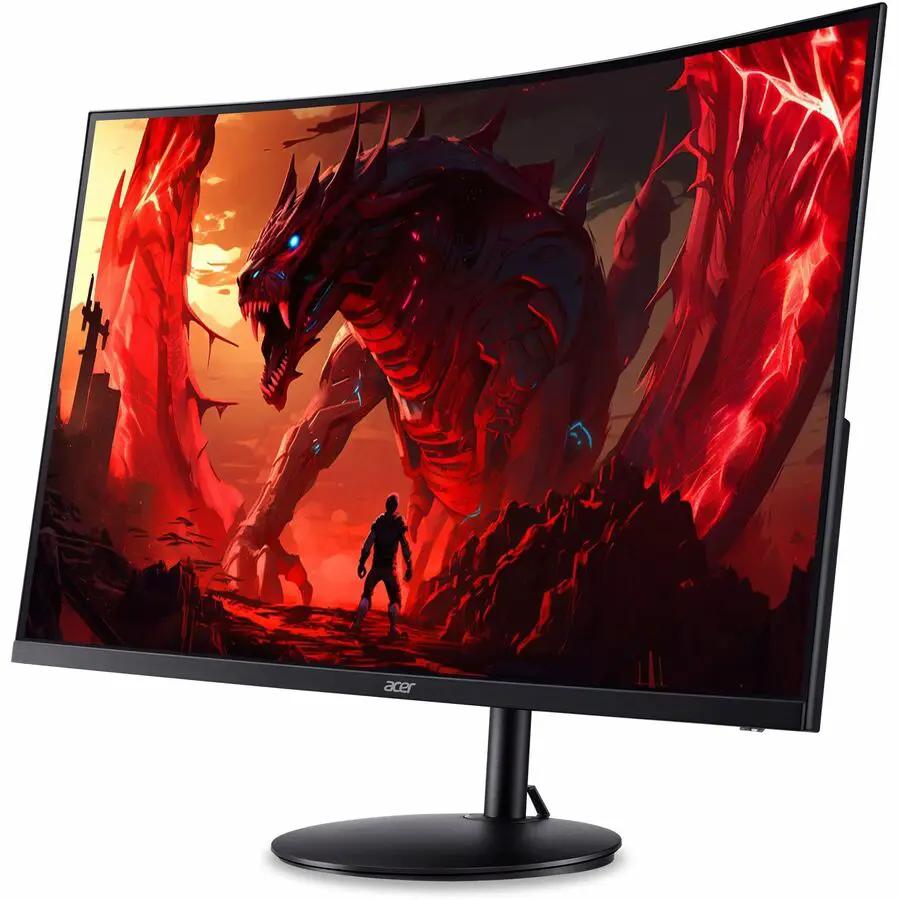 Acer Nitro XZ322QU S3 32-inch 4K UHD 144Hz gaming monitor on stand, black