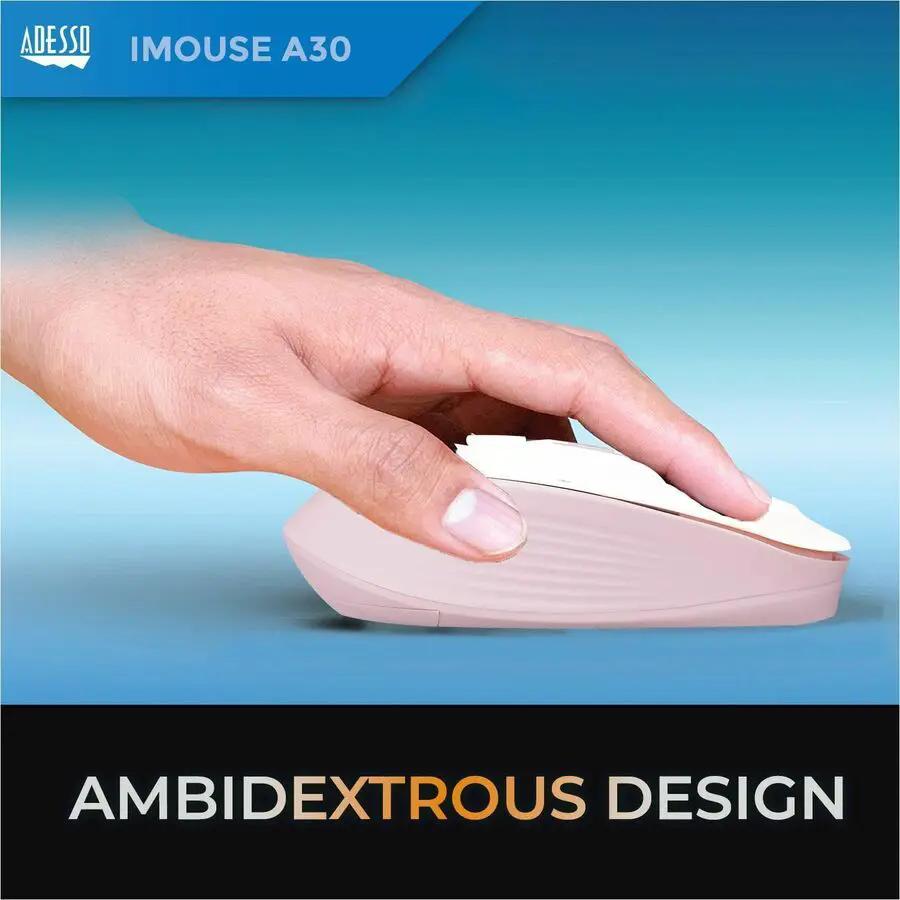 Adesso iMouse A30P Wireless Mouse with AI CoPilot Shortcut Button (Pink)