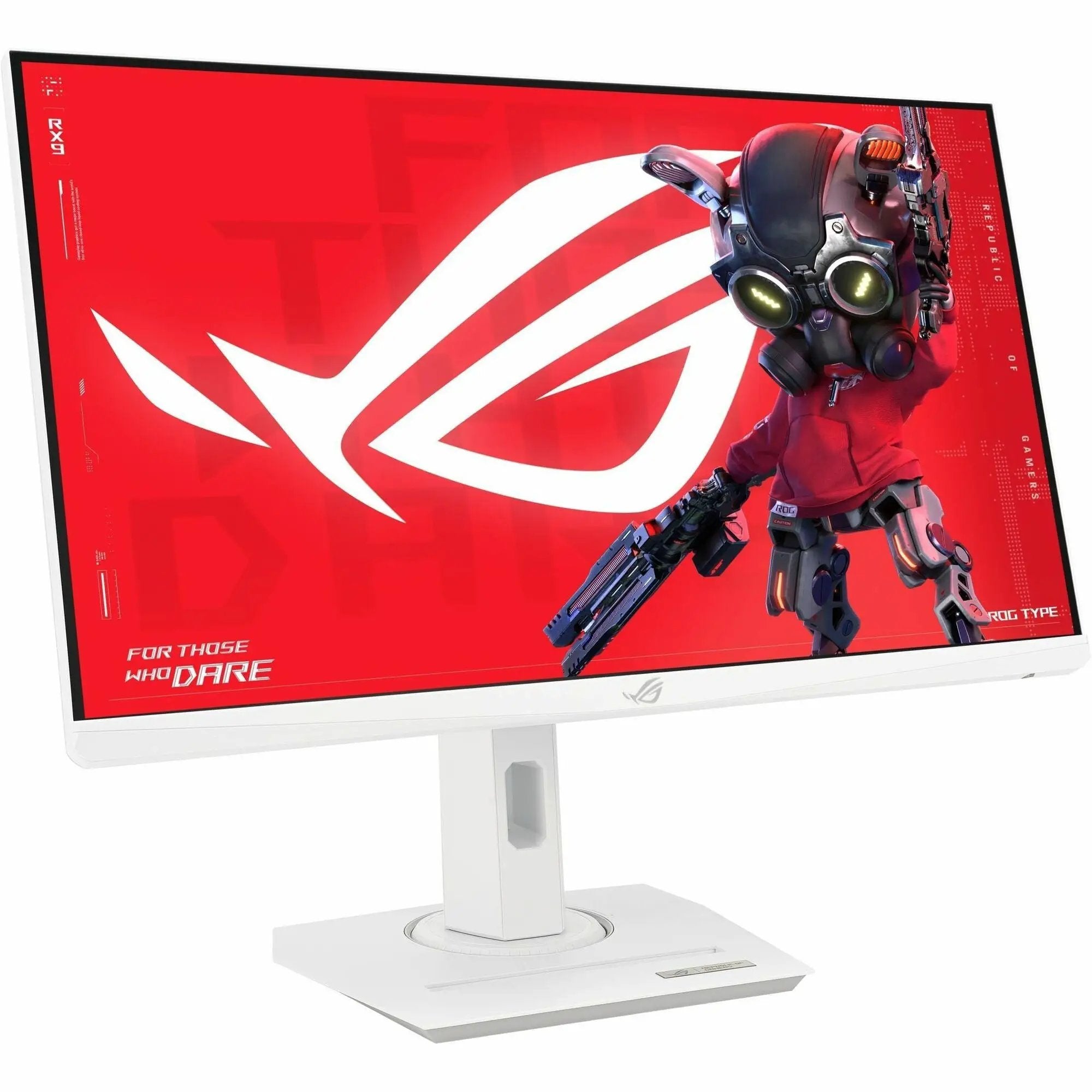 ASUS ROG Strix XG259QNG 25-inch gaming monitor on white stand with red ROG artwork