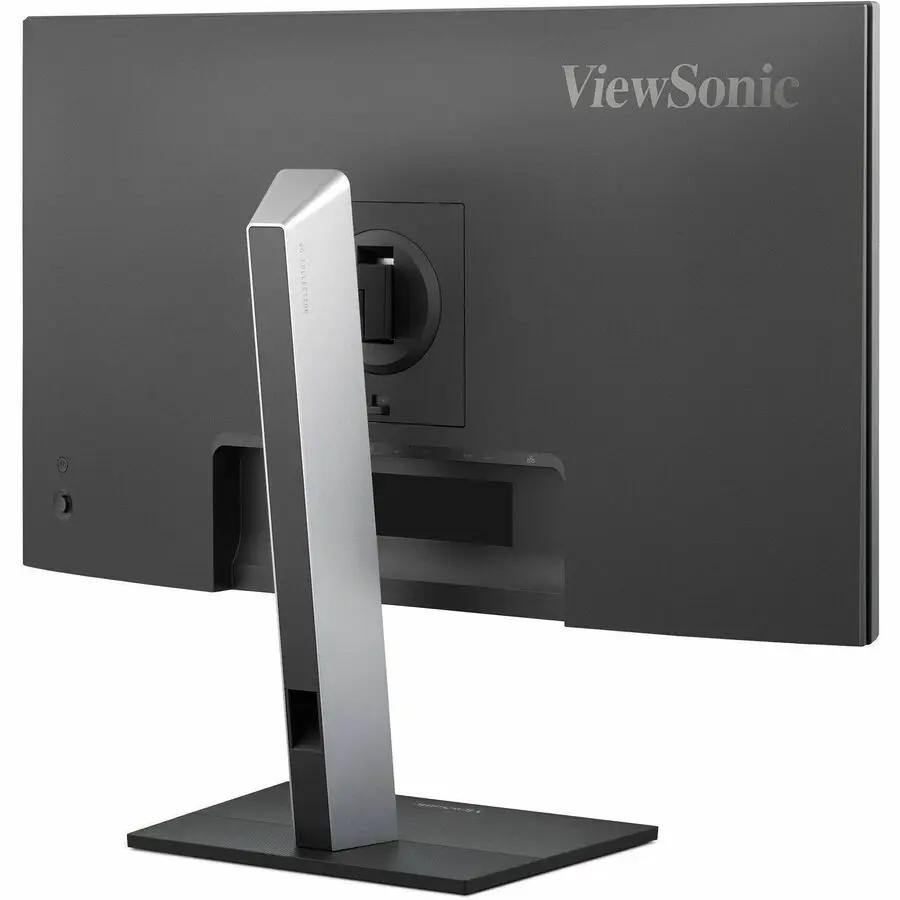 ViewSonic VG2758-2K 27-inch IPS monitor on a silver stand, back view