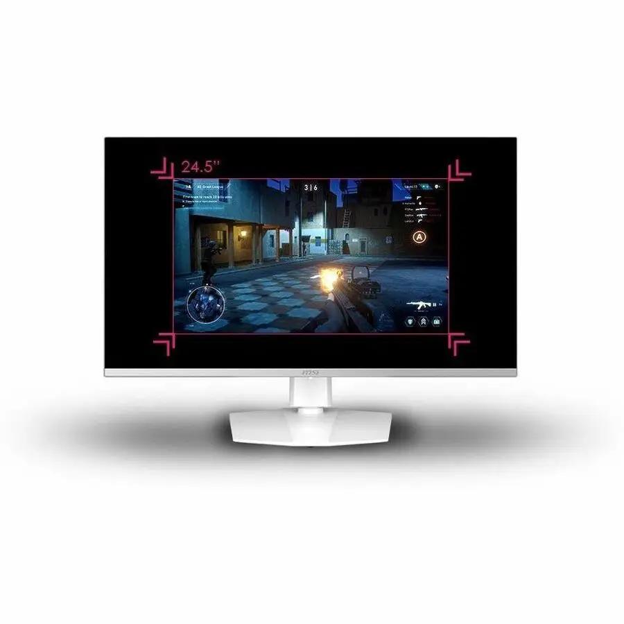 MSI MPG 321URXW 32-inch QD-OLED gaming monitor with white stand