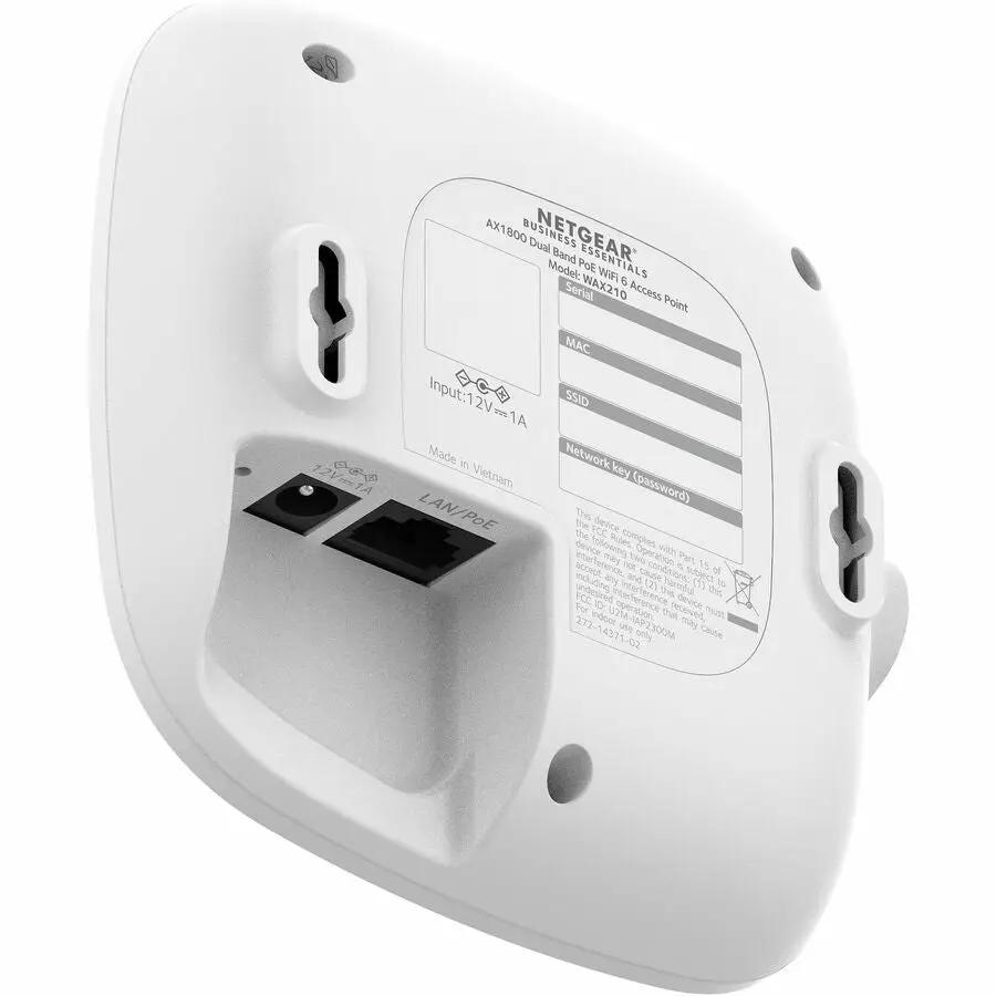Netgear WAX210 Dual Band Wi-Fi 6 IEEE 802.11 a/b/g/n/ac/ax/e 1.80 Gbit/s Wireless Access Point - Indoor