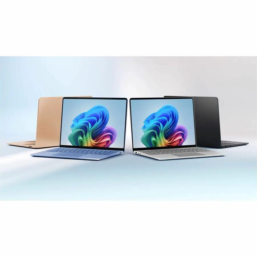 Microsoft Surface Laptop 7 laptops in blue, gold, silver, and black, four units, with 15-inch touchscreen.