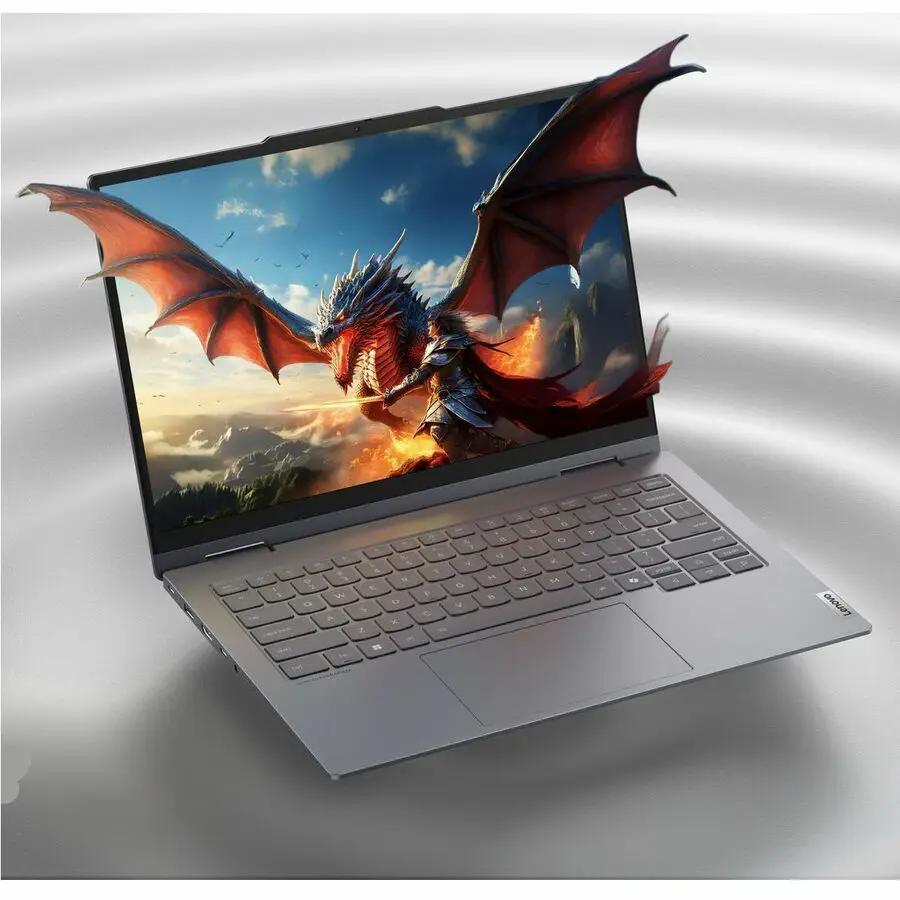 Lenovo ThinkBook 14 G5 2-in-1 Notebook, silver, 14-inch touchscreen.