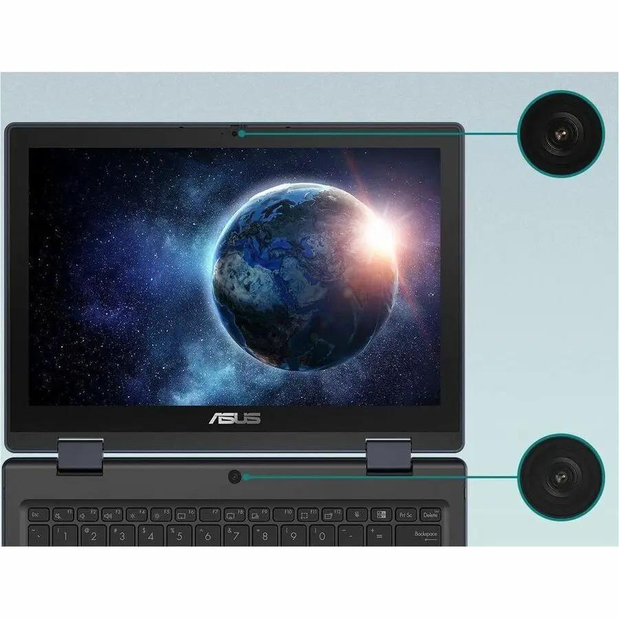 ASUS BR1204F rugged 2-in-1 laptop, mineral gray, 12.2-inch touchscreen