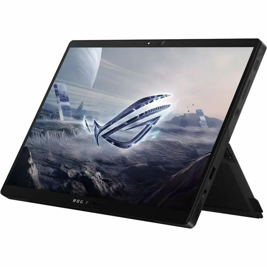 ASUS ROG Flow Z13 2-in-1 gaming notebook in tent mode, black
