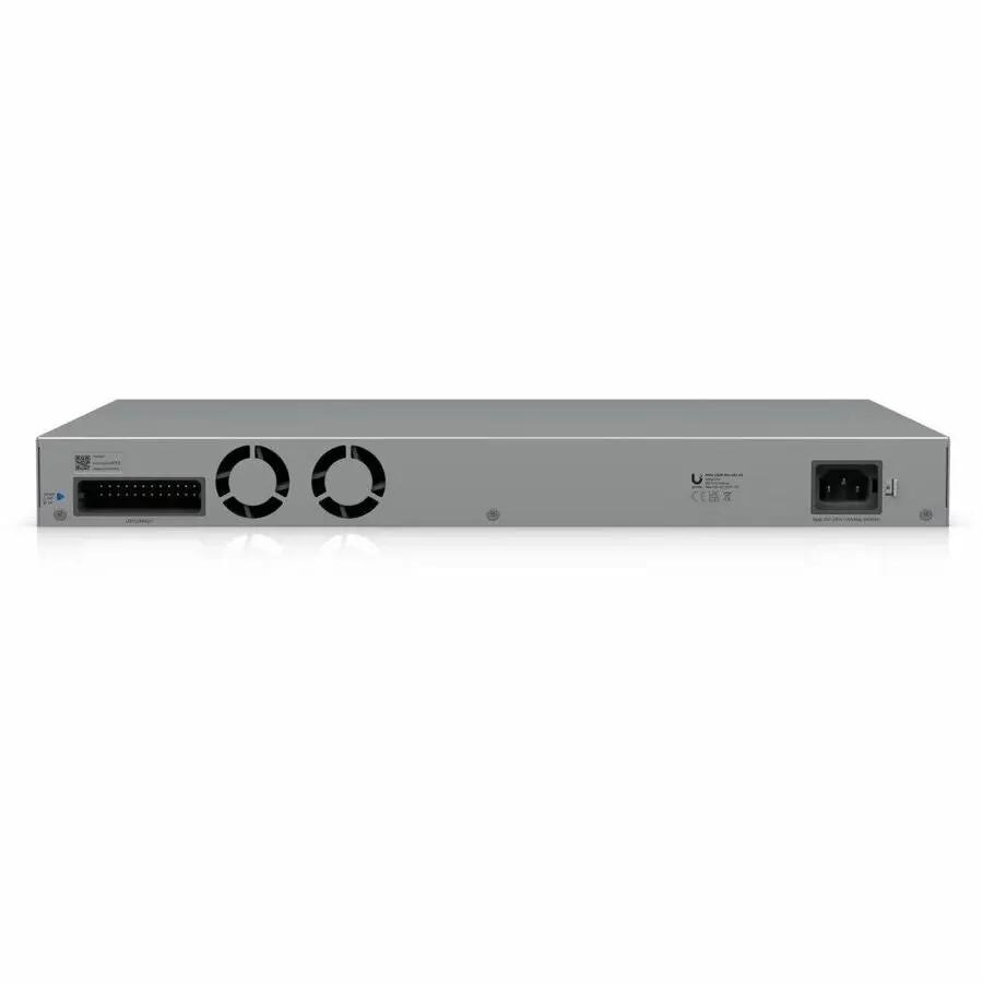 Ubiquiti UniFi Pro HD 24/28-Port SFP+ managed switch with dual front fans, gray rackmount chassis