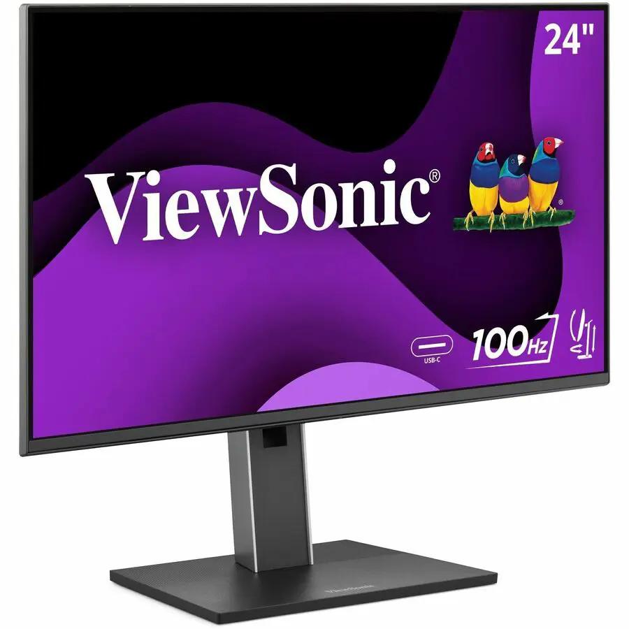 ViewSonic VG2452 24-inch IPS monitor with black bezel on a stand