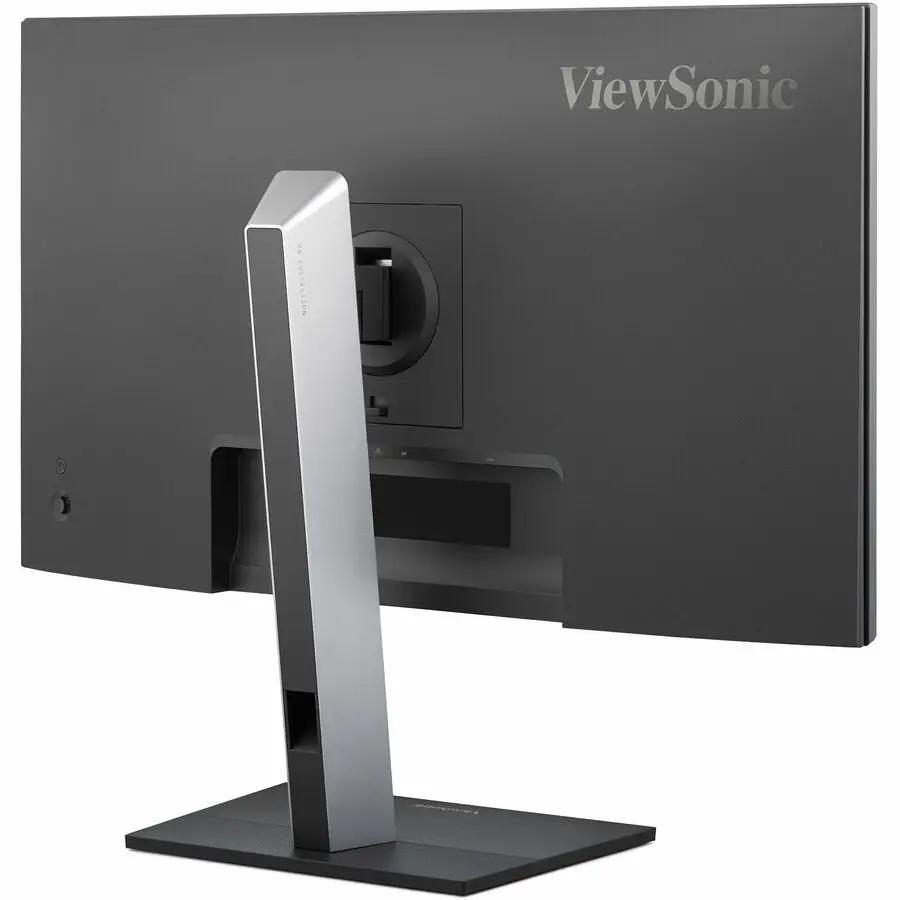 ViewSonic VG2752-2K 27-inch IPS monitor rear view on a silver metal stand